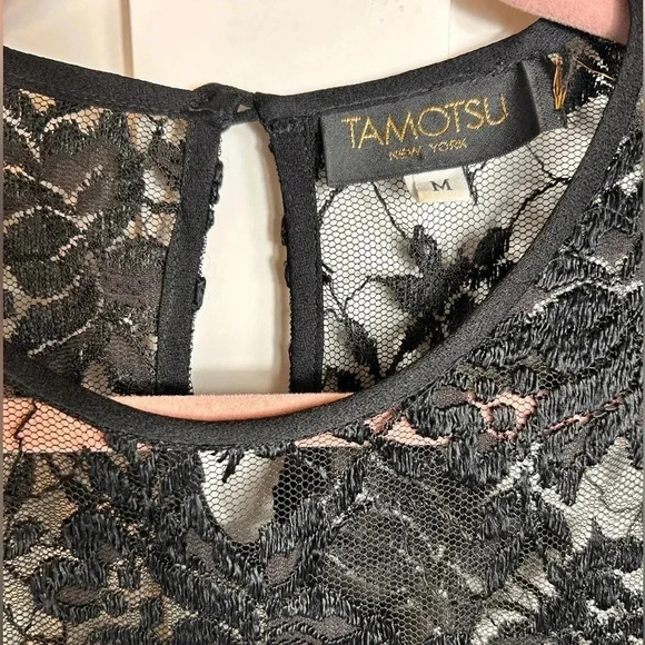 Tamotsu long-sleeve sheer lace top, Medium. Black Sexy Elegant Classy Feminine - Picture 3 of 8